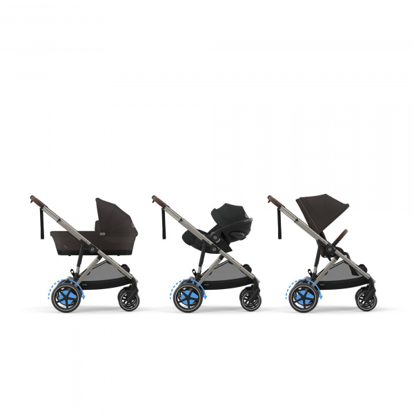 Poussette e-gazelle s moon black châssis noir Cybex