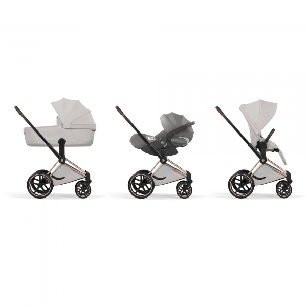 Poussette priam 5 city grey châssis rosegold Cybex