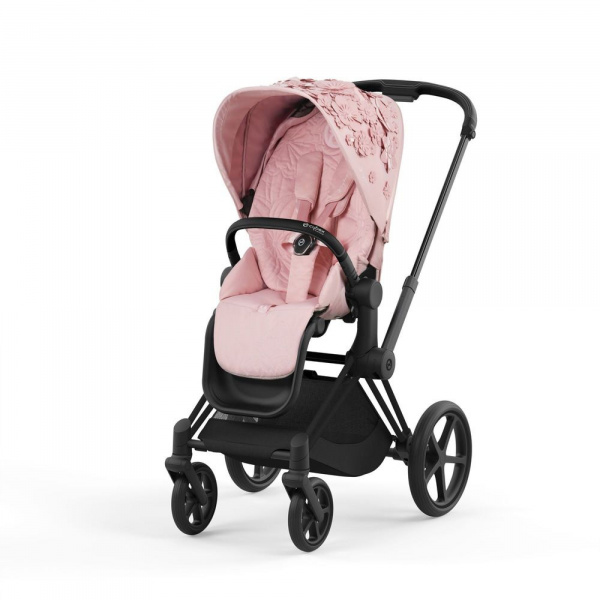 Poussette priam 4 simply flowers pink châssis matt black Cybex