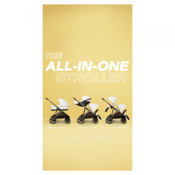 Poussette gazelle s moon black châssis noir Cybex