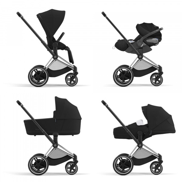 Châssis de poussette électrique e-priam 2 chrome black Cybex