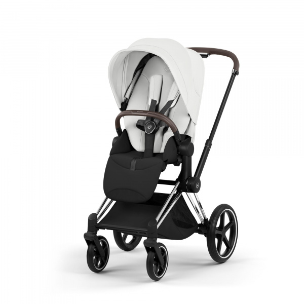 Poussette priam 5 off white châssis chrome Cybex