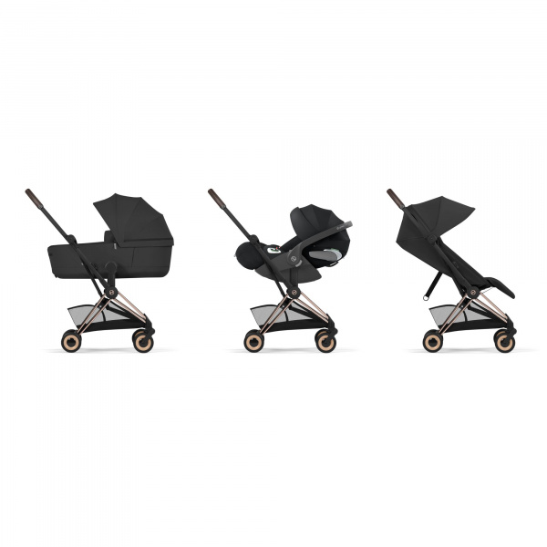 Poussette compacte voyage coya 2 confort châssis rosegold sepia black Cybex