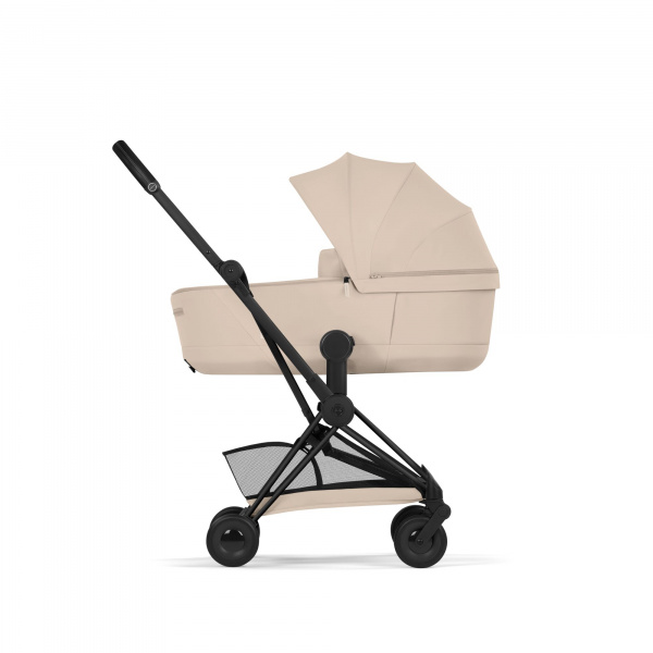 Poussette duo compacte coya 2 avec nacelle pliable châssis matt black cozy beige Cybex