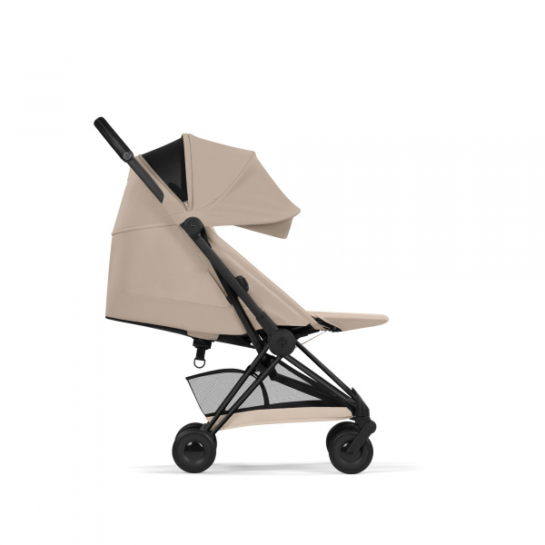 Poussette duo compacte coya 2 avec nacelle pliable châssis matt black cozy beige Cybex
