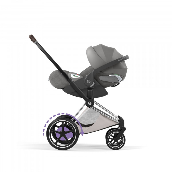 Poussette électrique e-priam 3 city grey châssis chrome Cybex