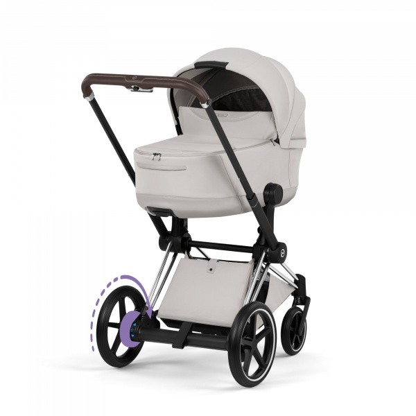 Poussette électrique e-priam 3 city grey châssis chrome Cybex
