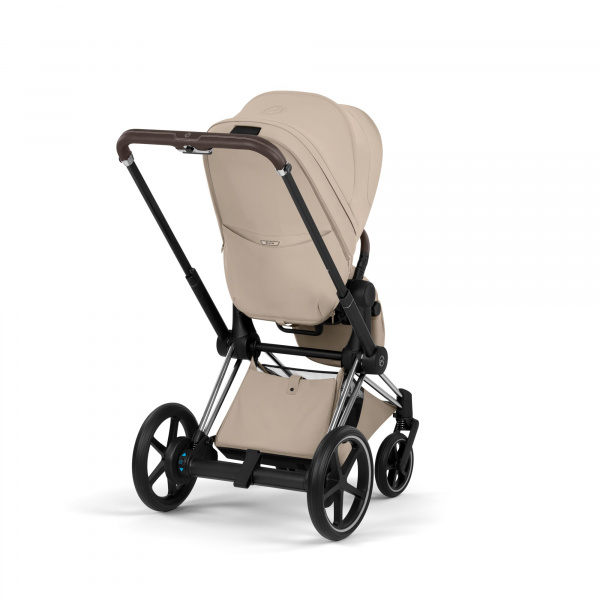 Poussette électrique e-priam 3 cozy beige châssis chrome Cybex