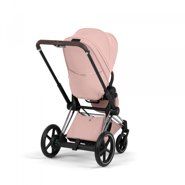 Poussette électrique e-priam 3 peach pink châssis chrome Cybex