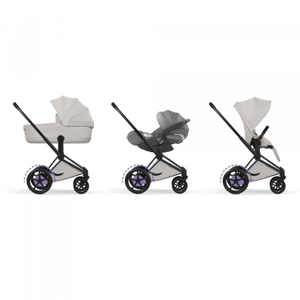 Poussette électrique e-priam 3 city grey châssis matt black Cybex