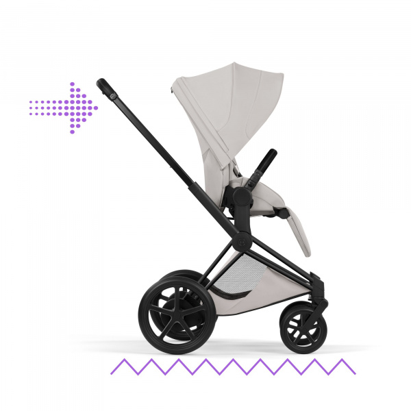 Poussette électrique e-priam 3 city grey châssis matt black Cybex