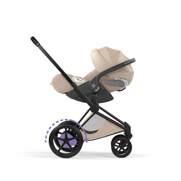 Poussette électrique e-priam 3 cozy beige châssis matt black Cybex