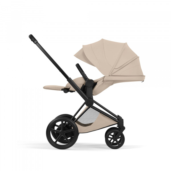 Poussette électrique e-priam 3 cozy beige châssis matt black Cybex