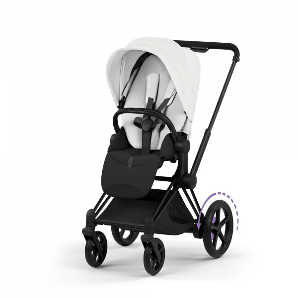 Poussette électrique e-priam 3 off white châssis matt black Cybex