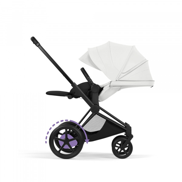 Poussette électrique e-priam 3 off white châssis matt black Cybex