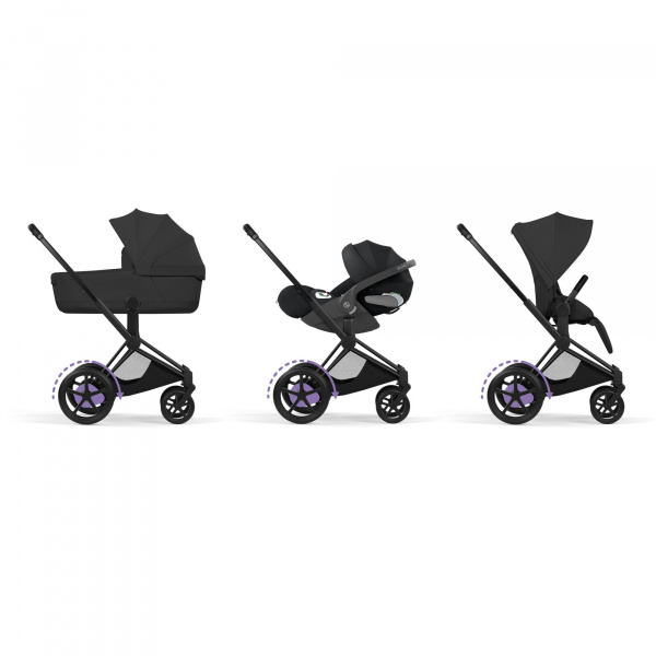 Poussette électrique e-priam 3 sepia black châssis matt black Cybex