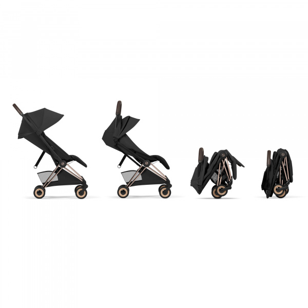Poussette compacte voyage coya 2 style châssis rosegold sepia black Cybex