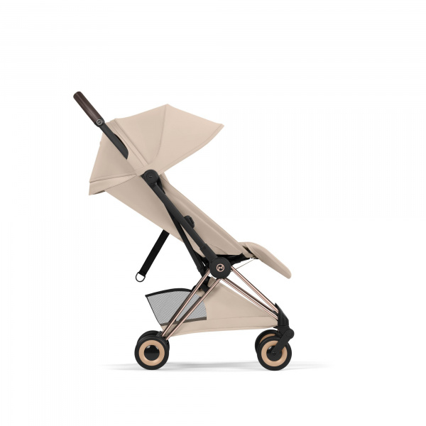 Poussette compacte voyage coya 2 style châssis rosegold cozy beige Cybex