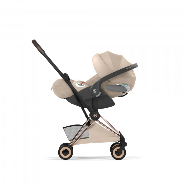 Poussette compacte voyage coya 2 style châssis rosegold cozy beige Cybex