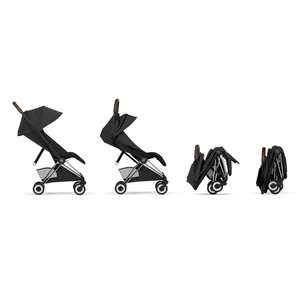 Poussette compacte voyage coya 2 style châssis chrome sepia black Cybex