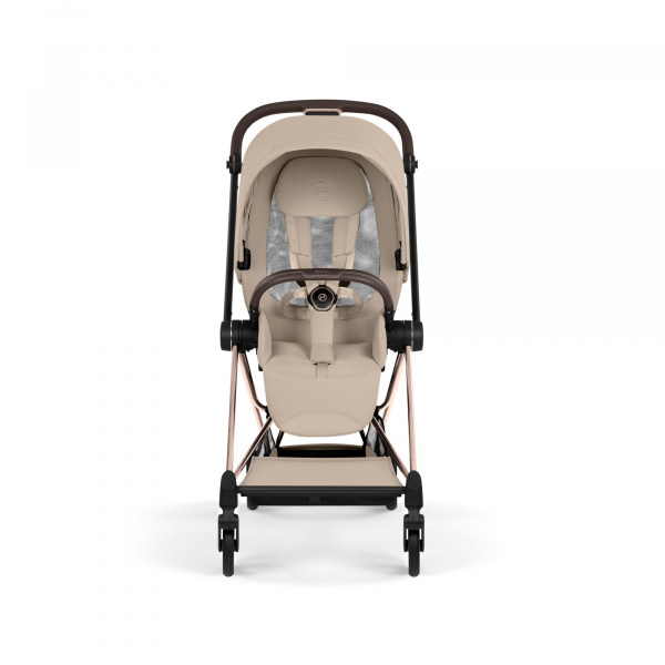 Poussette compacte mios 4 cozy beige châssis rosegold Cybex