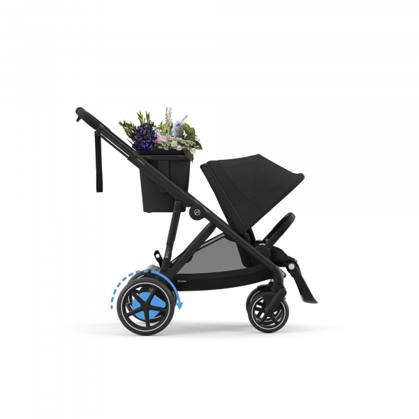 Poussette e-gazelle s moon black châssis noir Cybex