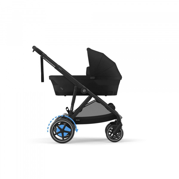 Poussette e-gazelle s moon black châssis noir Cybex
