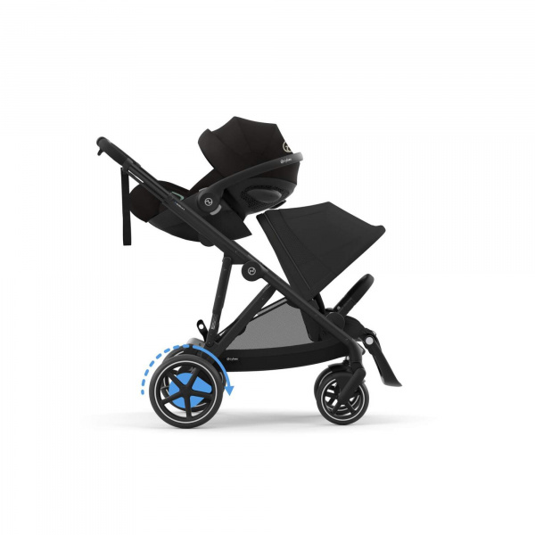 Poussette e-gazelle s moon black châssis noir Cybex