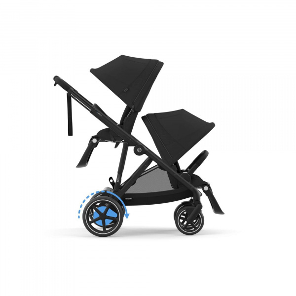 Poussette e-gazelle s moon black châssis noir Cybex