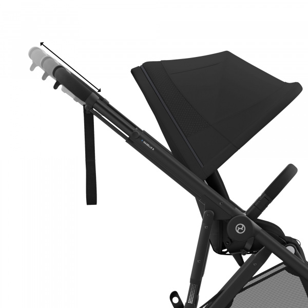 Poussette e-gazelle s moon black châssis noir Cybex