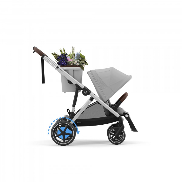 Poussette e-gazelle s moon black châssis noir Cybex