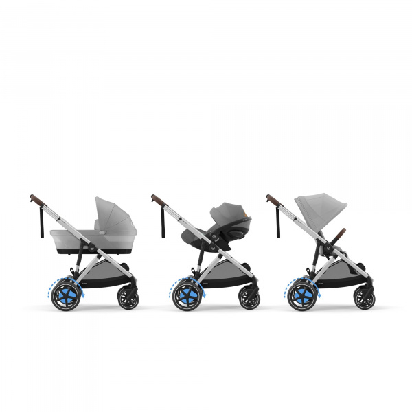 Poussette e-gazelle s moon black châssis noir Cybex