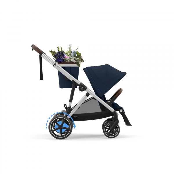 Poussette e-gazelle s moon black châssis noir Cybex