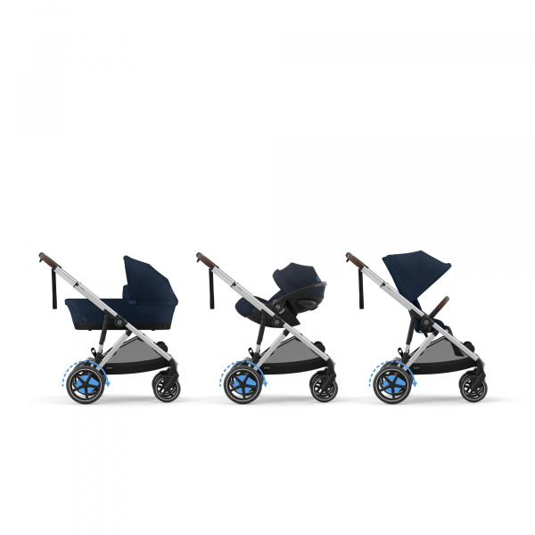 Poussette e-gazelle s moon black châssis noir Cybex
