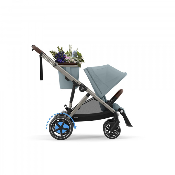 Poussette e-gazelle s moon black châssis noir Cybex