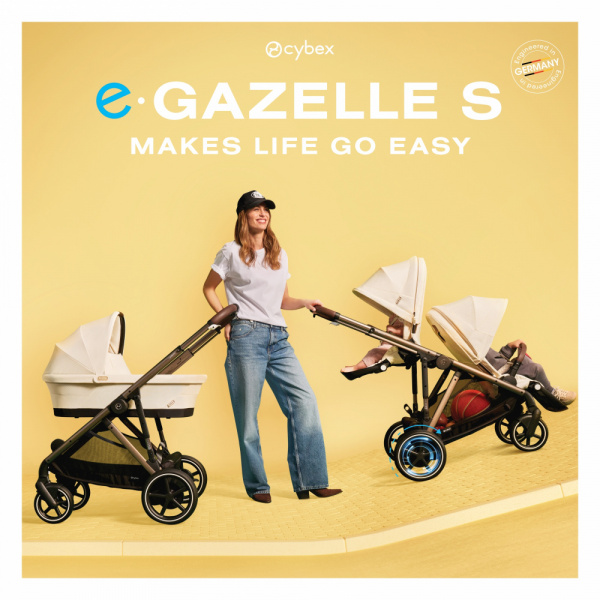Poussette e-gazelle s seashell beige châssis taupe Cybex