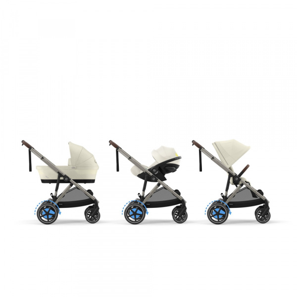 Poussette e-gazelle s seashell beige châssis taupe Cybex