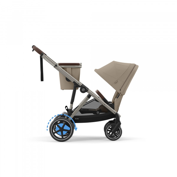Poussette e-gazelle s almond beige châssis taupe Cybex