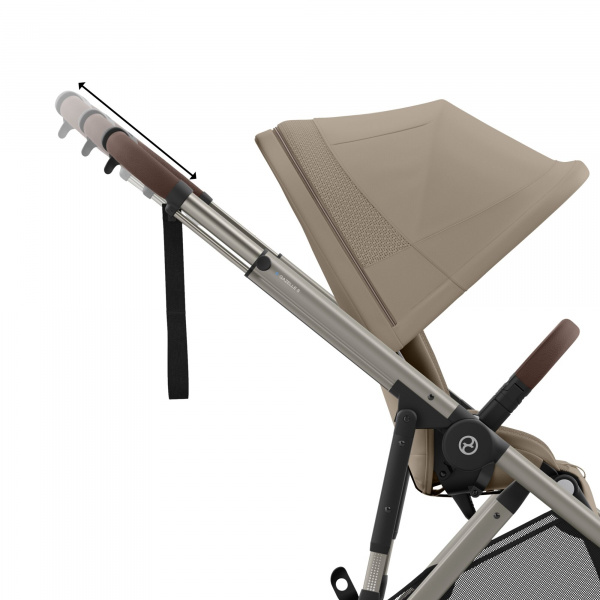 Poussette e-gazelle s almond beige châssis taupe Cybex