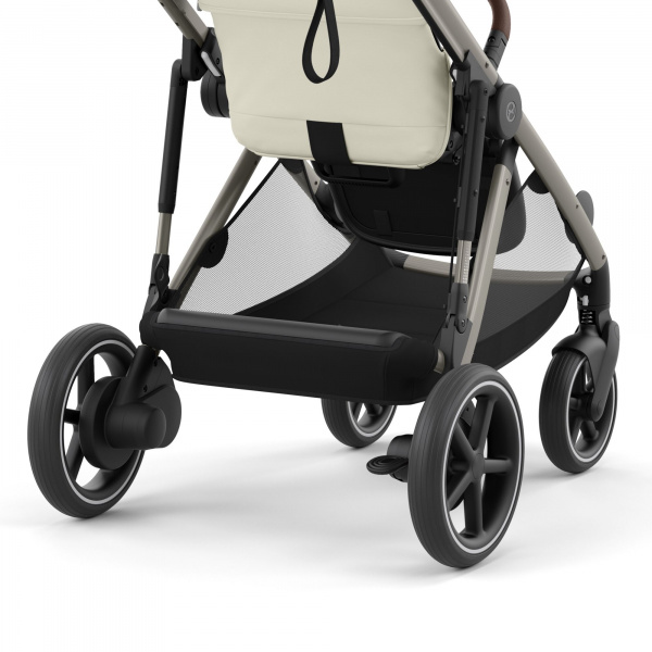 Poussette e-gazelle s almond beige châssis taupe Cybex