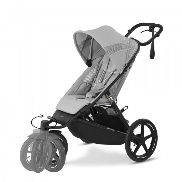 Poussette avi spin 3 roues tout-terrain et running moon black Cybex