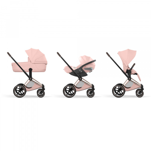 Poussette priam 5 peach pink châssis rosegold Cybex