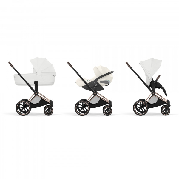 Poussette priam 5 off white châssis rosegold Cybex