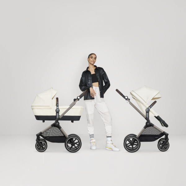 Poussette eos lux 2-en-1 moon black châssis noir Cybex
