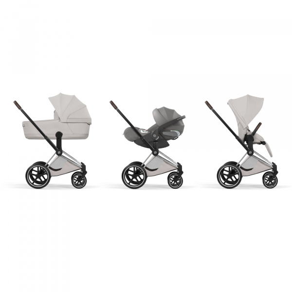 Poussette priam 5 city grey châssis chrome Cybex