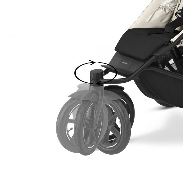 Poussette avi spin 3 roues tout-terrain et running moon black Cybex