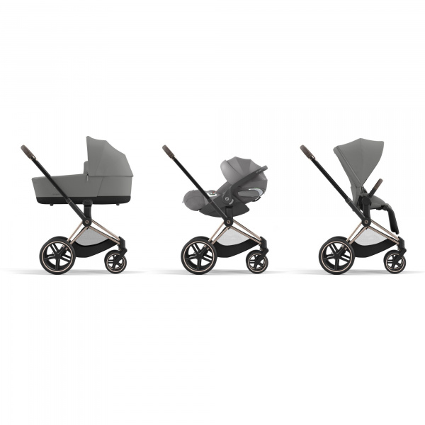 Poussette priam 4 mirage grey châssis chrome brown Cybex