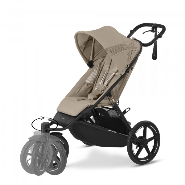 Poussette avi spin 3 roues tout-terrain et running moon black Cybex