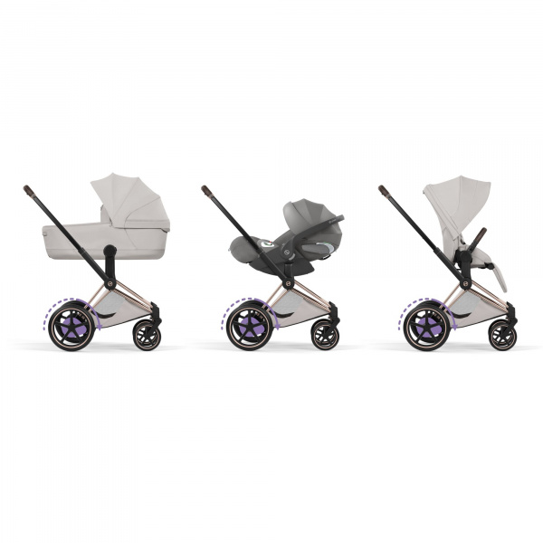 Poussette électrique e-priam 3 city grey châssis rosegold Cybex
