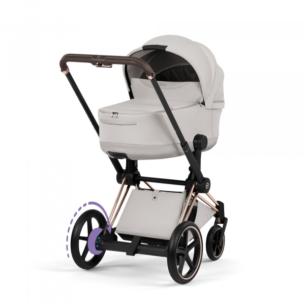 Poussette électrique e-priam 3 city grey châssis rosegold Cybex